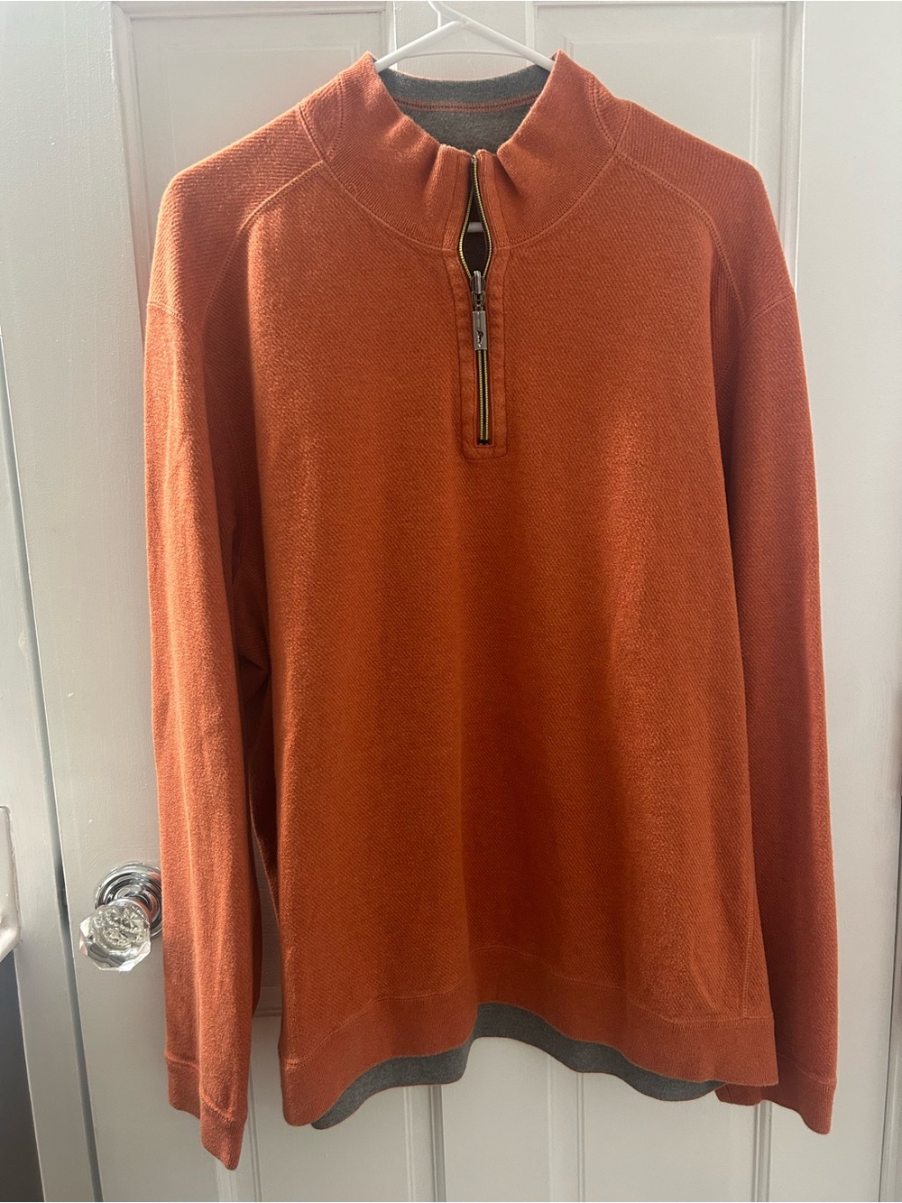 Men's Rust Orange Tommy Bahama Quarter Zip